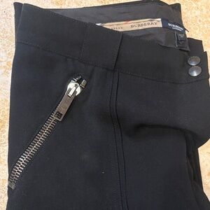 Burberry Black Cargo Trousers with chunky Zipper Accent, Fully Lined